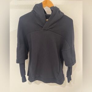 Sweaty Betty Double Sleeve Half Zip Hoodie In Black XS